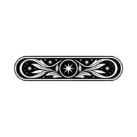 Elegant Celestial Decorative Element - in Black White vector