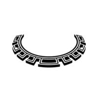 Semi-Circular Greek Key Element in Minimalist Style vector