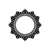 Geometric Sunburst Frame Minimalist Black and White vector