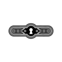 Art Deco Keyhole Ornament - Geometric Black White vector