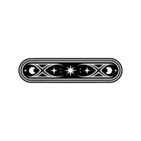 Minimalist Celestial Ornament Crescent Moons, Stars, Decorative Border vector