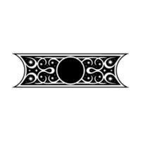 Celestial Banner Element Ornate Black White vector