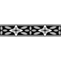 Minimalist Black White Floral Pattern Border vector