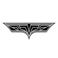 Abstract Geometric Wing-Shaped on White Background vector