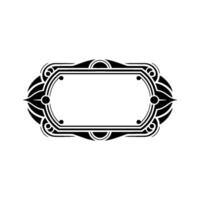 Ornate Black Frame on White Deco-Inspired Element vector