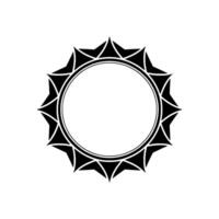 Minimalist Black and White Sunburst Circle Frame Illustration, Clean and Geometric vector