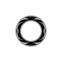 Celestial Circular Frame Minimalist Black White vector