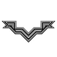 Geometric Line Art Black and Silver Abstract Ornament on White Background vector