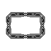 Geometric Deco Frame, Black and White Illustration vector