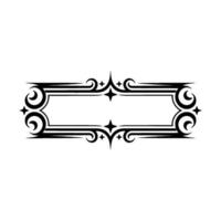 Elegant Black Ornamental Frame on White Background, Border vector