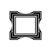 Art Deco Frame, Black and White, Isolated on White, Minimalist vector
