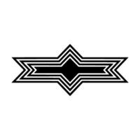 Geometric Black and White Starburst Emblem on White Background vector