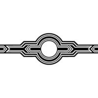 Geometric Art Deco , Black Silver Circle Line Elements on White vector