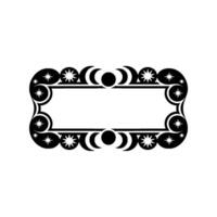 Celestial Frame with Stars and Moon Phases, Minimalist vector