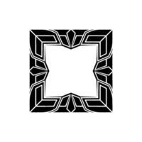 Geometric Art Deco Frame on White Background - Border vector