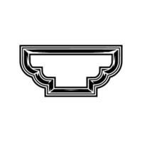 Art Deco Inspired Decorative Frame in Black and Silver, Isolated vector