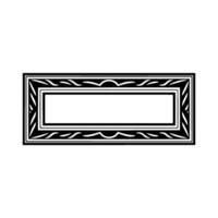 Elegant Black White Rectangular Decorative Frame on White Background vector