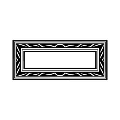 Elegant Black White Rectangular Decorative Frame on White Background