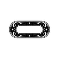 Decorative Oval Frame with Celestial Motifs on Cream Background vector