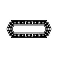 Celestial Frame Moon, Sun, and Star Ornament, Decorative Border in Black and White vector