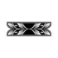 Abstract Floral Border in Black and White Decorative Element vector