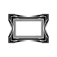 Art Deco Frame, Geometric Black White on Neutral Background vector