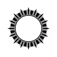Circular Geometric Frame in Black Minimalist Element vector
