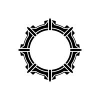 Geometric Black and White Frame with Shadows, Minimalist , Decorative Element vector
