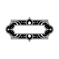Celestial Frame Decorative Label or Badge, Black and White vector
