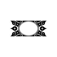 Elegant Black and White Oval Frame, Decorative , Ornament vector