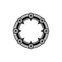 Geometric Black and White Circular Art Deco Ornament vector