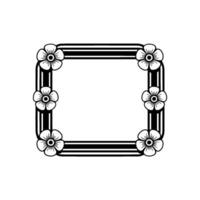 Floral Art Deco Border Black and White Decorative Frame vector