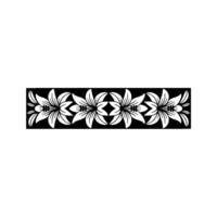 Elegant Floral Border Black and White Minimalist Pattern vector