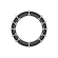 Geometric Black Circle Ornament, Modern , Neutral Background vector