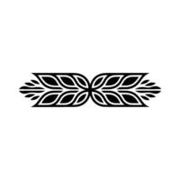 Elegant Floral Border - Black and White Decorative Element, Ornament vector