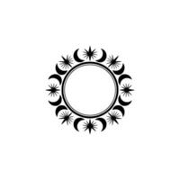 Celestial Circle Frame Moon and Star on Light Background vector
