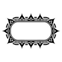 Ornate Black White Oval Frame , Elegant Border, Decorative Element vector