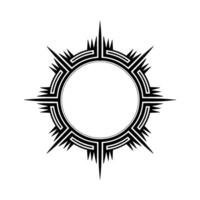 Geometric Sunburst Frame, Minimalist Black White vector