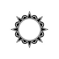 Black and White Decorative Sunburst Frame or Badge Element vector