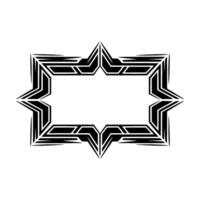 Geometric Black and White Frame Minimalist Starburst vector