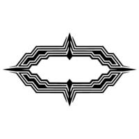 Modern Geometric Ornament Black White Linear on White vector