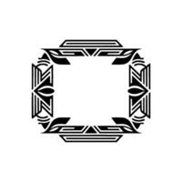 Art Deco Border, Black on White, Geometric Frame vector