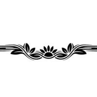 Floral Border Decorative Black Element on Gradient Background vector