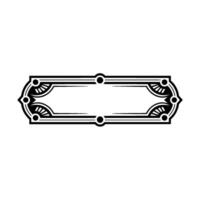 Elegant Art Deco Label Frame, Black on White, Decorative Border vector