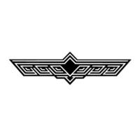 Geometric Emblem Art Deco-Inspired Winged on White vector