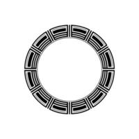 Abstract Geometric Circle in Black and Silver on White vector