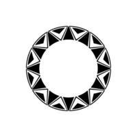 Geometric Black White Circle Frame Abstract Element vector