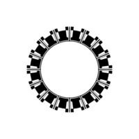 Geometric Circular Frame Minimalist on Cream Background vector