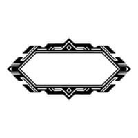 Art Deco Hexagon Frame with Silver and Black Details vector