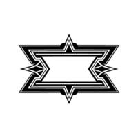 Geometric Starburst Frame - Art Deco Inspired, Black White vector